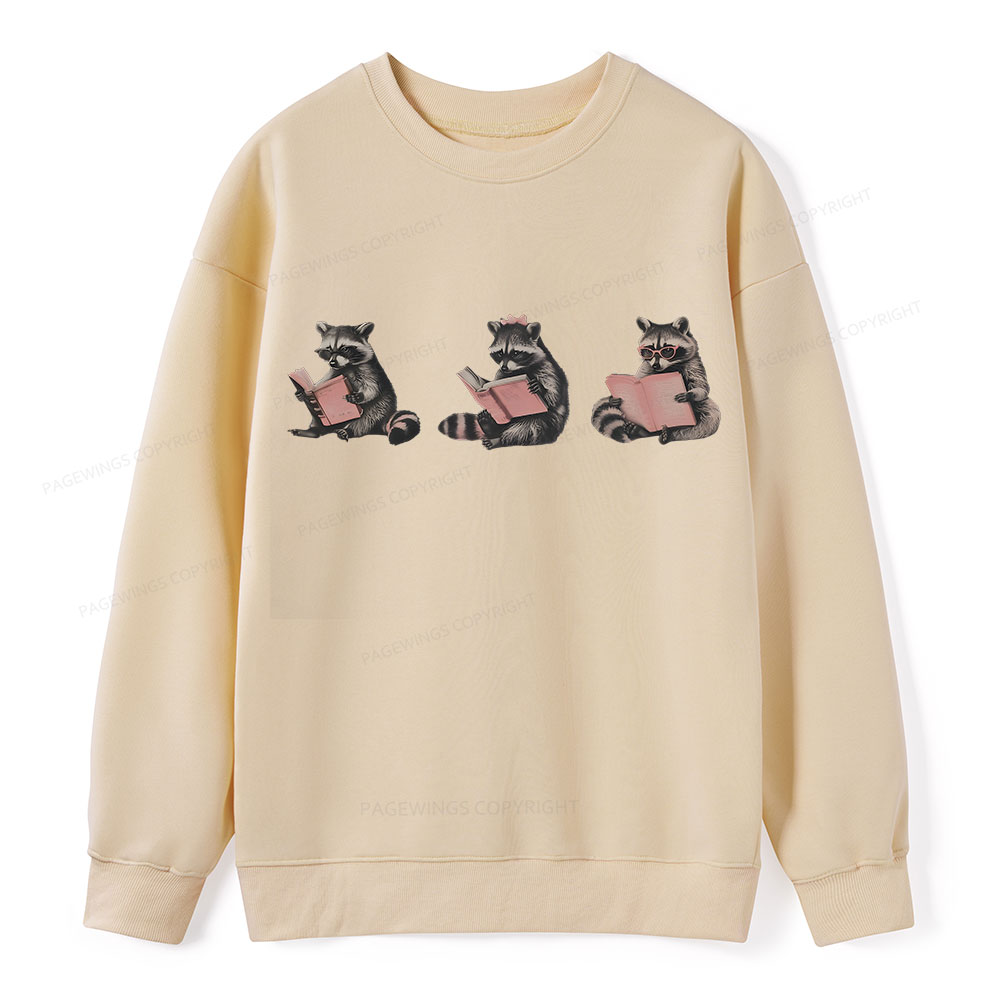Pagewings Funny Raccoon Bookish Gift Unisex Classic Sweatshirt