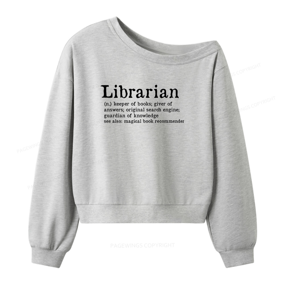 Pagewings Librarian Women Off  Shoulder Sweatshirt