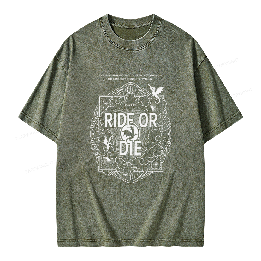 Pagewings Ride or Die Unisex Washed T-shirt