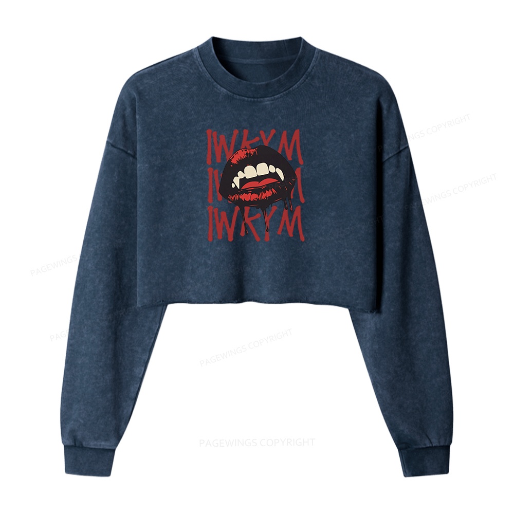 Pagewings Sci-Fi Novel Lover Washed Crop Sweatshirt