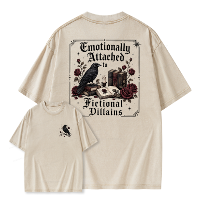 Pagewings Emotionally Attached to Fictional Villains Unisex Washed T-shirt