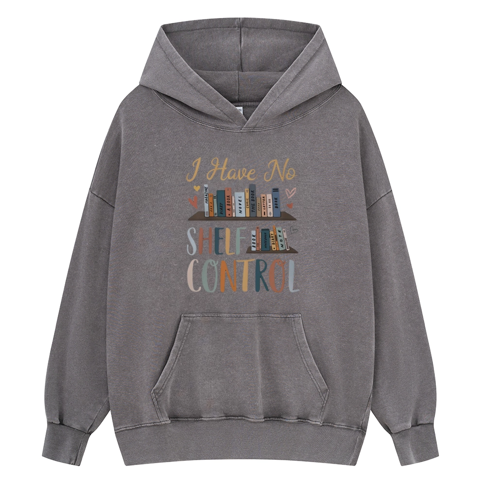 Pagewings  I Have No Shelf Control Unisex Washed Hoodie