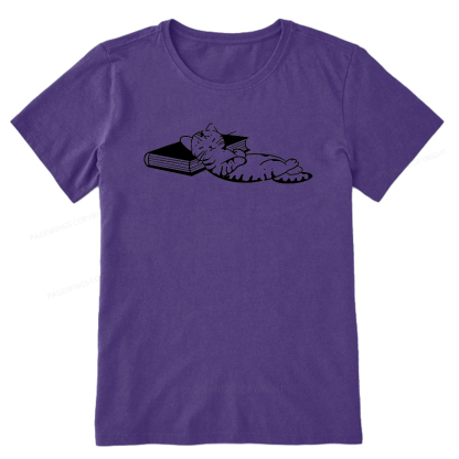Pagewings A Cat Sleeping On The Book Unisex Classic T-shirt