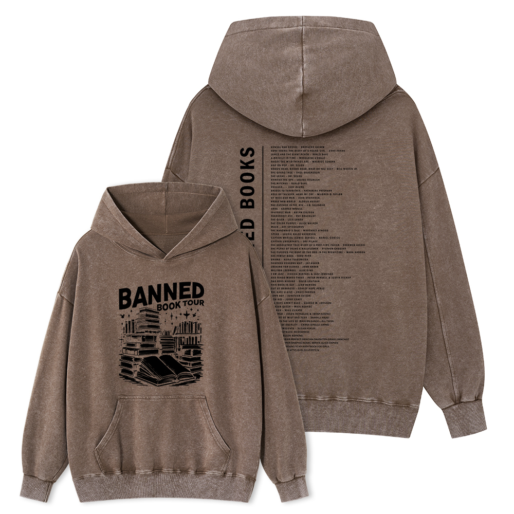Pagewings Banned Books Tour Unisex Washed Hoodie