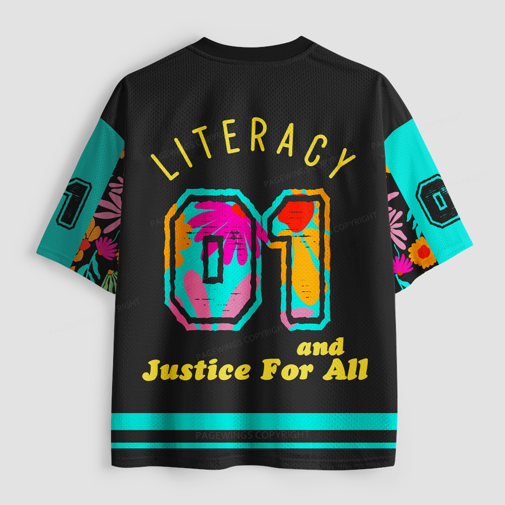 Pagewings Literacy And Justice For All Unisex Mesh Jersey