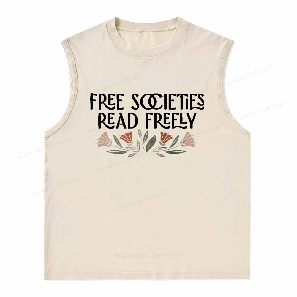 Pagewings Read Freely Unisex Washed Tank Top