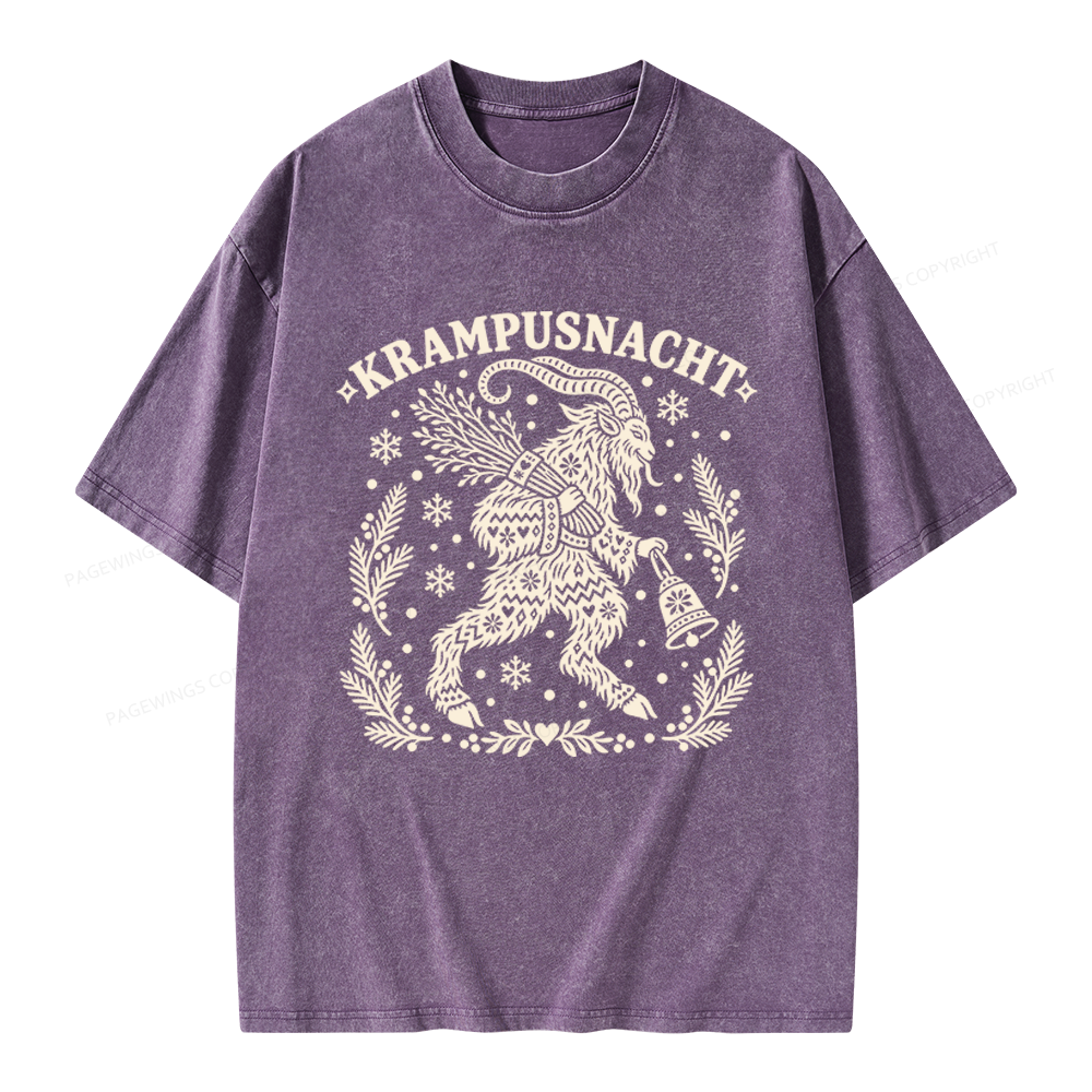 Pagewings Christmas Folk Art Unisex Washed T-shirt