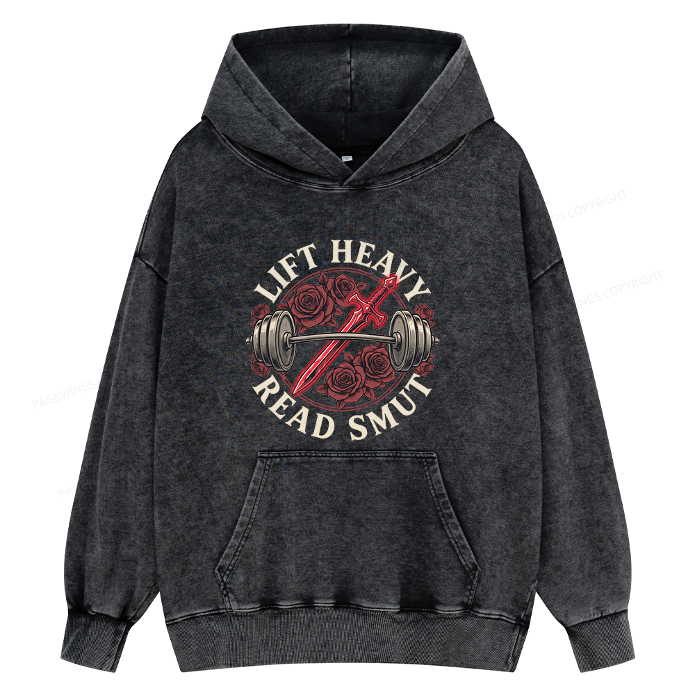 Pagewings Lift Heavy Read Smut Unisex Washed Hoodie