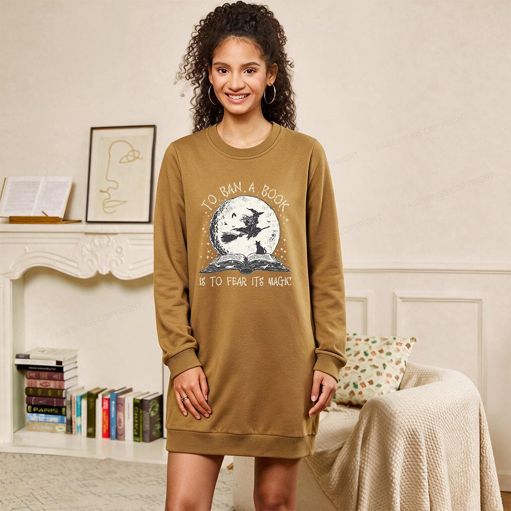 Pagewings Halloween Witch Book Sweatshirt Dress