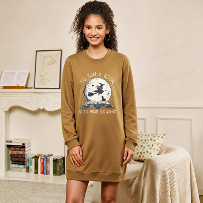 Pagewings Halloween Witch Book Sweatshirt Dress