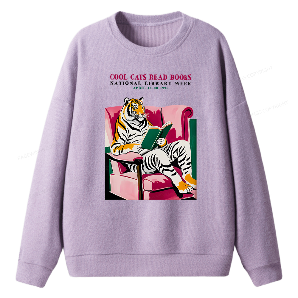 Pagewings Library Week Poster 1996 Unisex Knit Sweatshirt