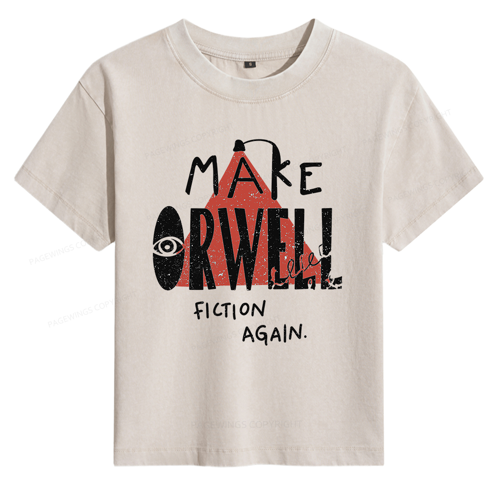 Pagewings Make Orwell Fiction Again Women's Washed T-shirt