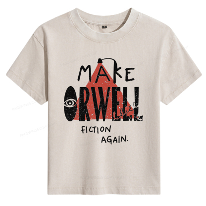 Pagewings Make Orwell Fiction Again Women's Washed T-shirt