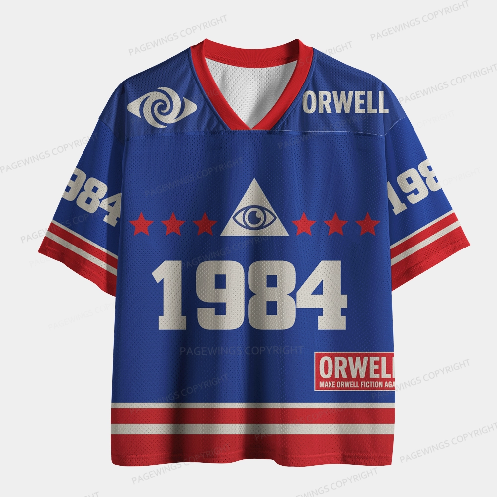 Pagewings Make Orwell Fiction Again Unisex Mesh Jersey