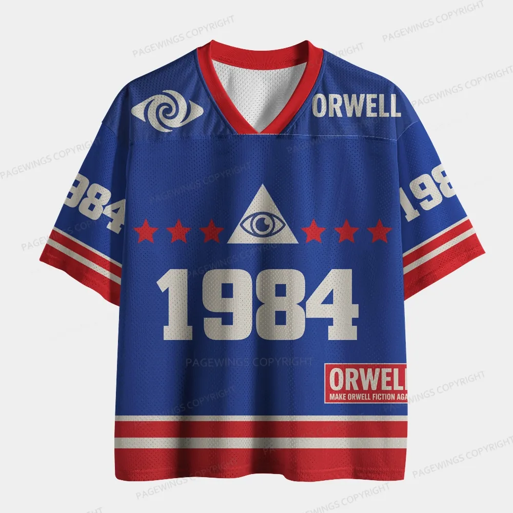 Pagewings Make Orwell Fiction Again Unisex Mesh Jersey