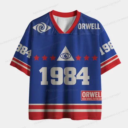 Pagewings Make Orwell Fiction Again Unisex Mesh Jersey