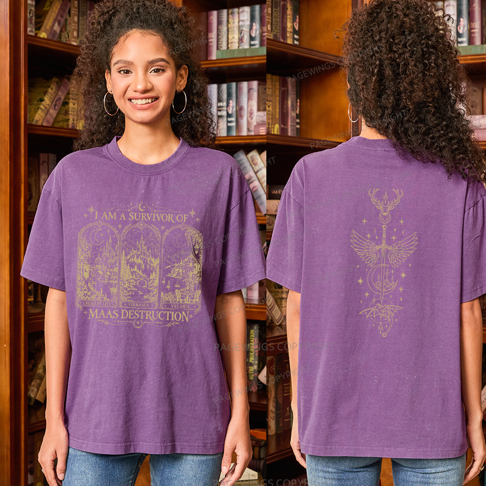 Pagewings Fantasy Book Lover Unisex Washed T-shirt