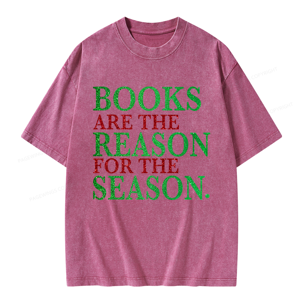 Pagewings Books Are The Reason For The Season Unisex Washed T-shirt