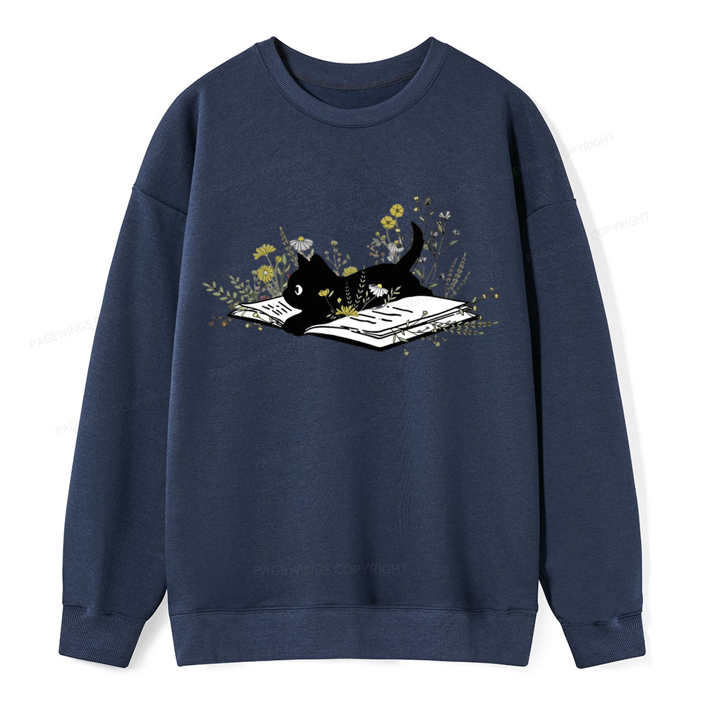 Pagewings Cute Book Cat  Unisex Classic Sweatshirt