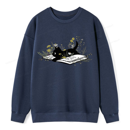 Pagewings Cute Book Cat  Unisex Classic Sweatshirt