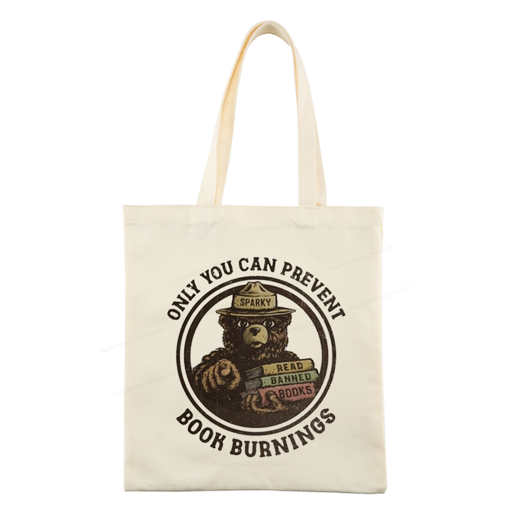 Pagewings Only You Can Prevent Book Burnings Tote Bag