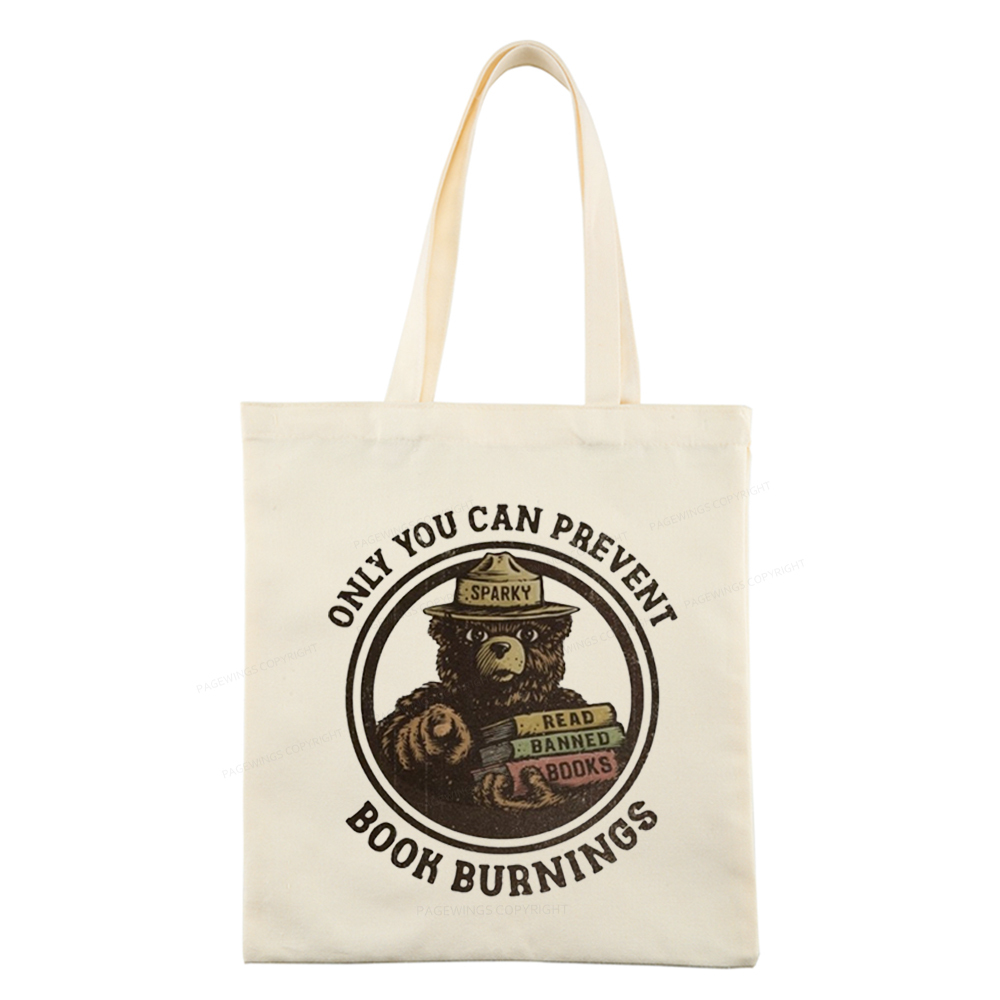 Pagewings Only You Can Prevent Book Burnings Tote Bag