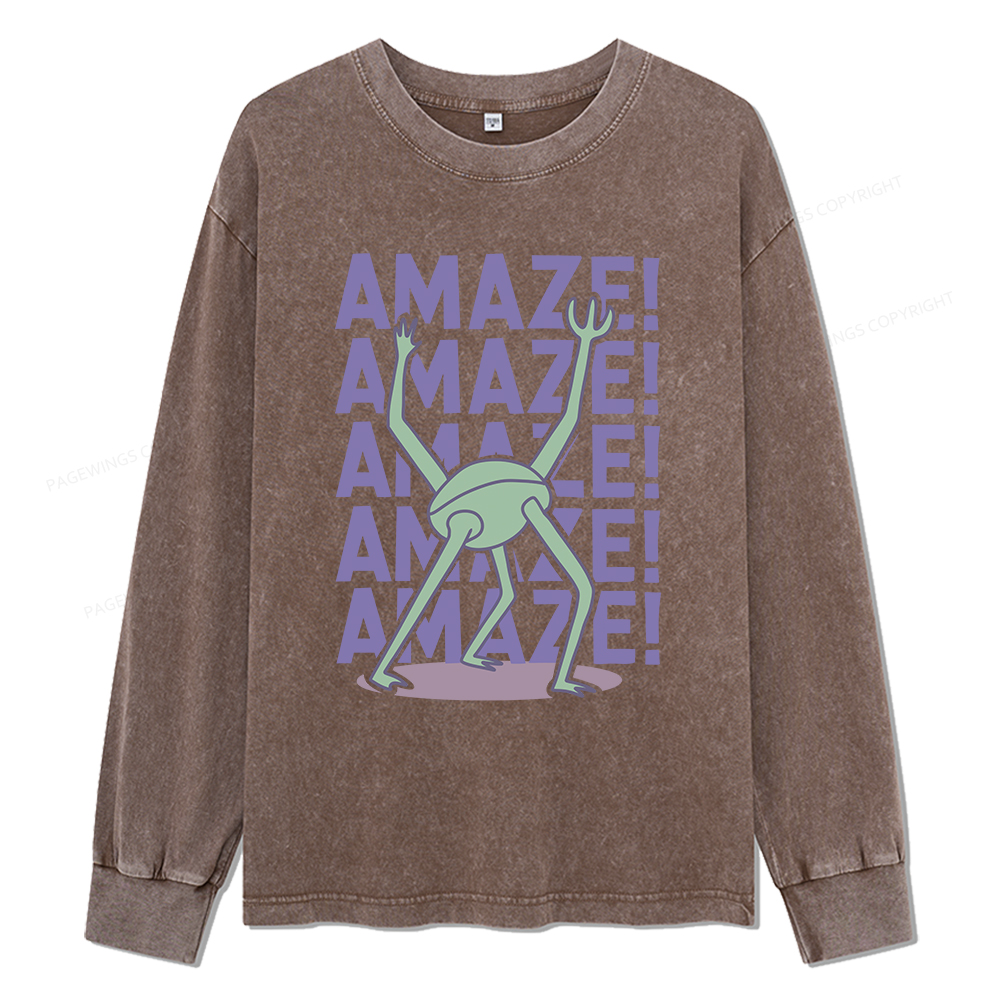 Pagewings Rocky Amaze Unisex Washed Long Sleeve T-shirt