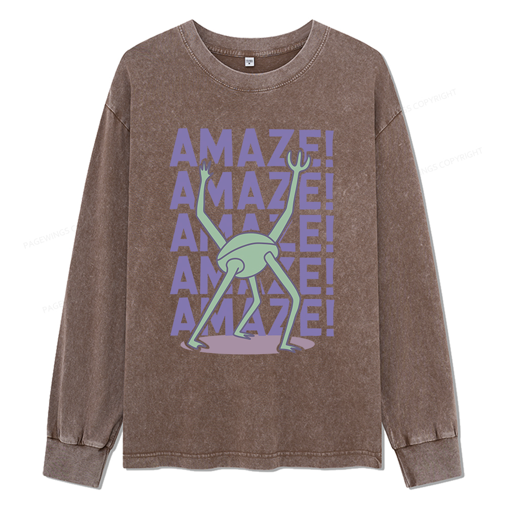 Pagewings Rocky Amaze Unisex Washed Long Sleeve T-shirt