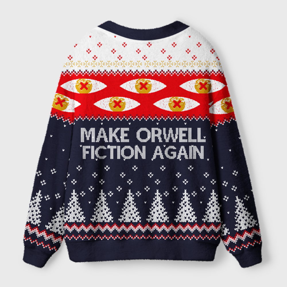 Pagewings Make Fiction Orwell Again Light Knit Unisex Cardigan Sweaters