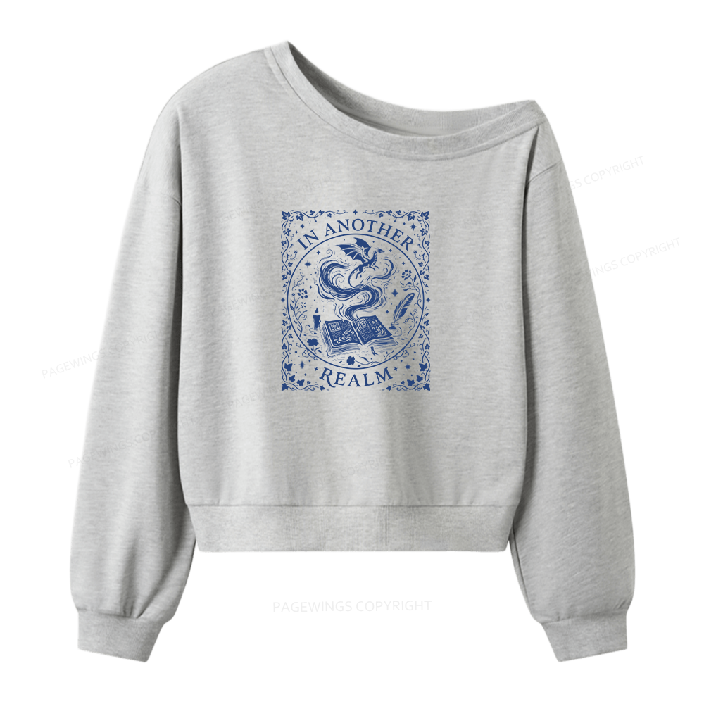 Pagewings Fantasy Reader Women Off Shoulder Sweatshirt