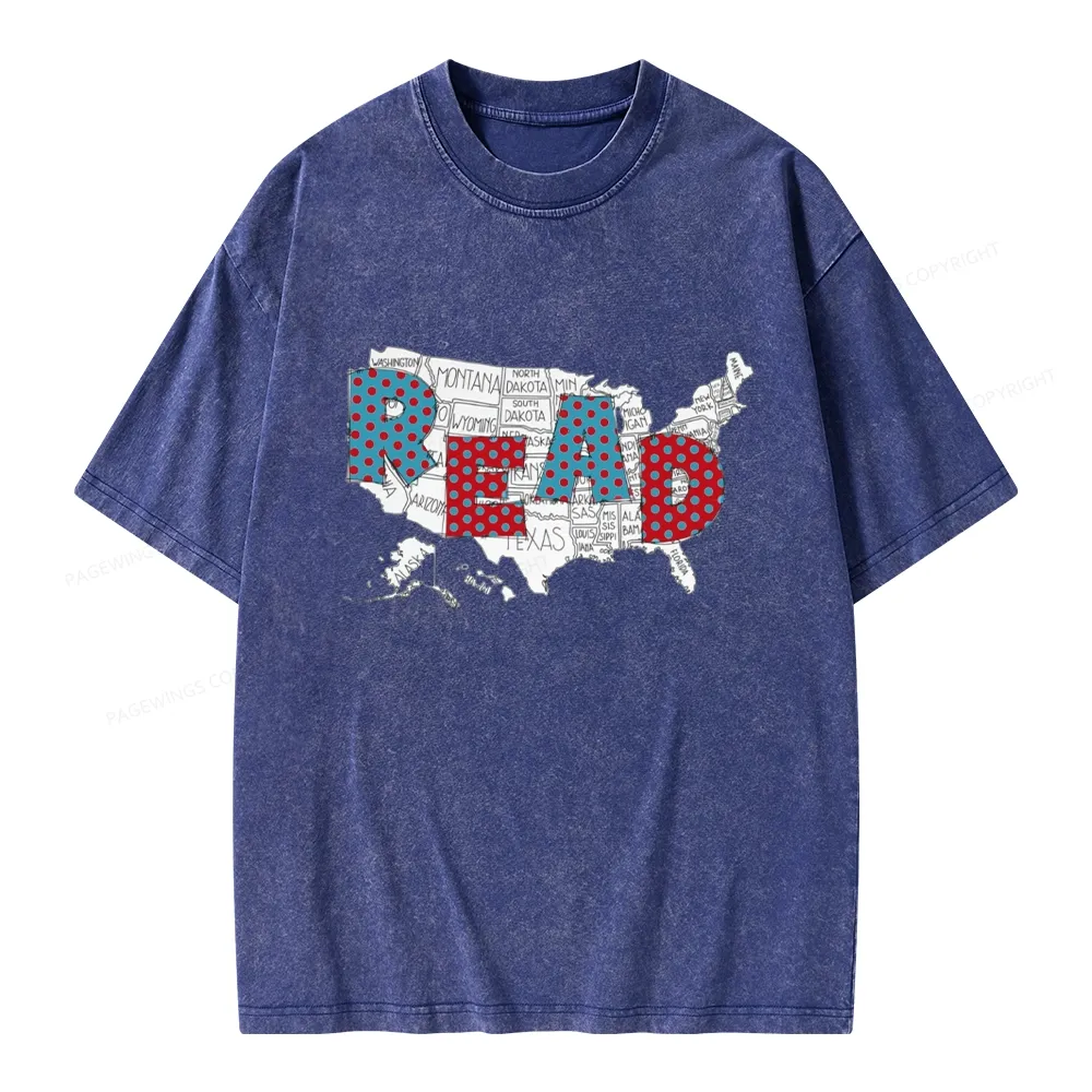 Pagewings Let's Read Together Unisex Washed T-shirt