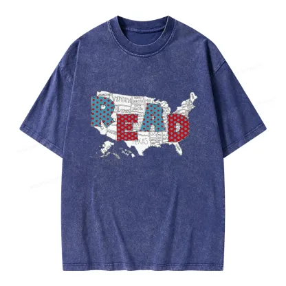 Pagewings Let's Read Together Unisex Washed T-shirt
