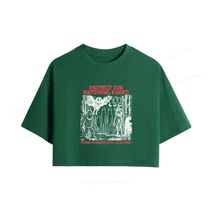 Pagewings Protect Our Parks Vintage Camping Women Crop Tops