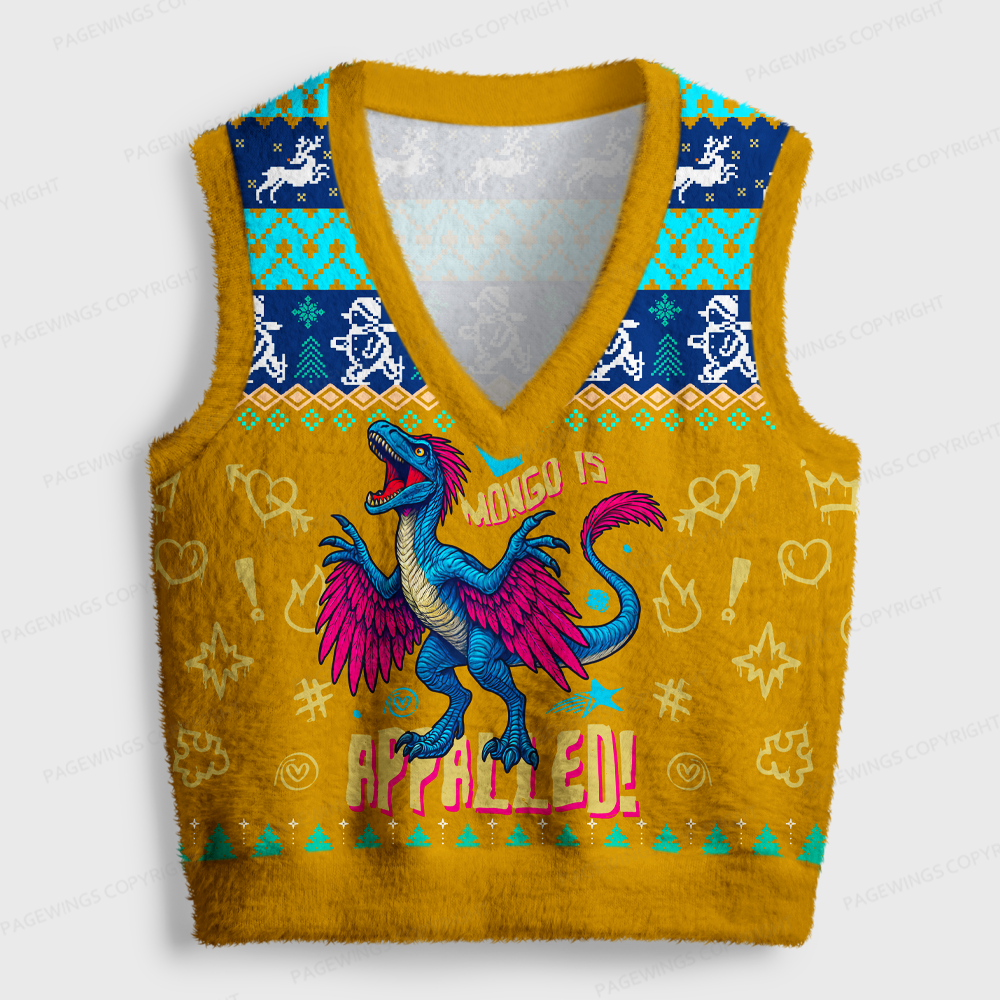 Pagewings Sci-Fi Book Lover V-Neck Ugly Knit Vest