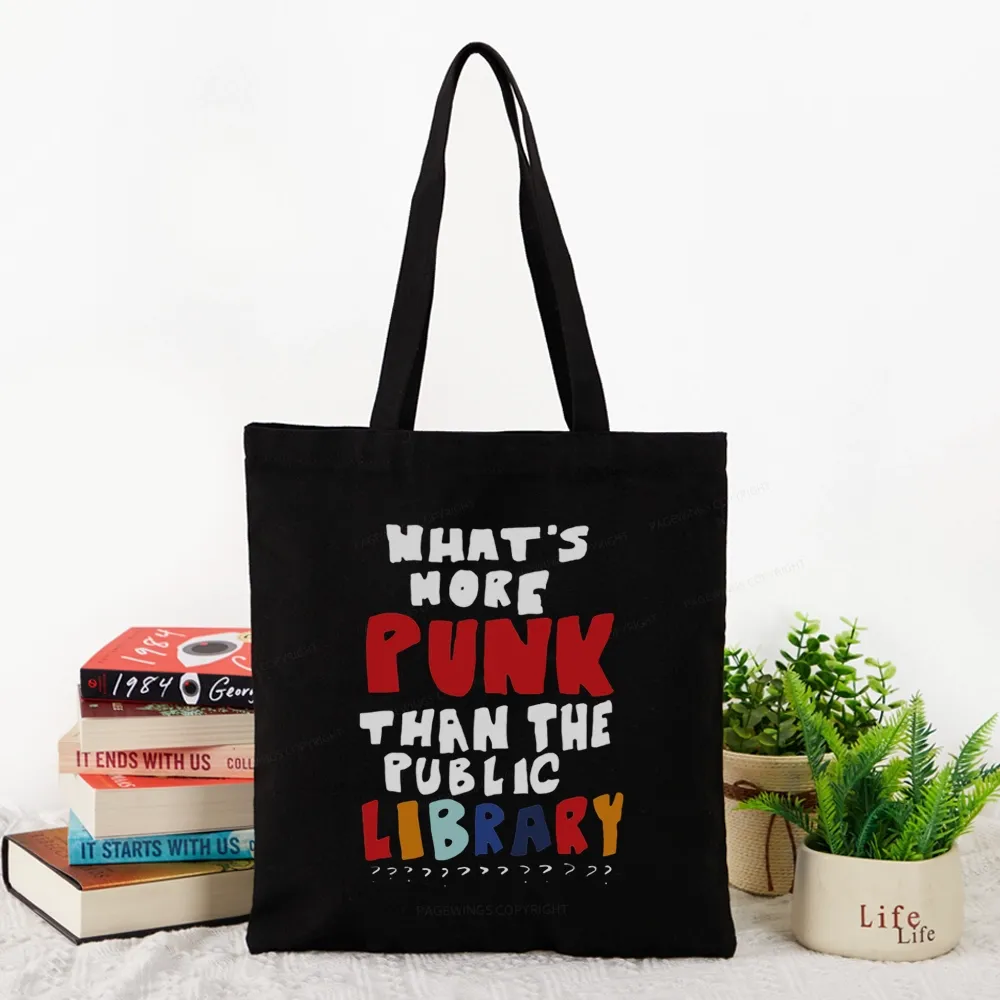 Pagewings What's More Punk Than The Public Library Tote Bag