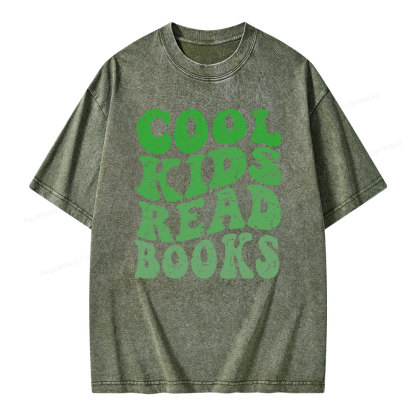 Pagewings cool kids read books Unisex Washed T-shirt