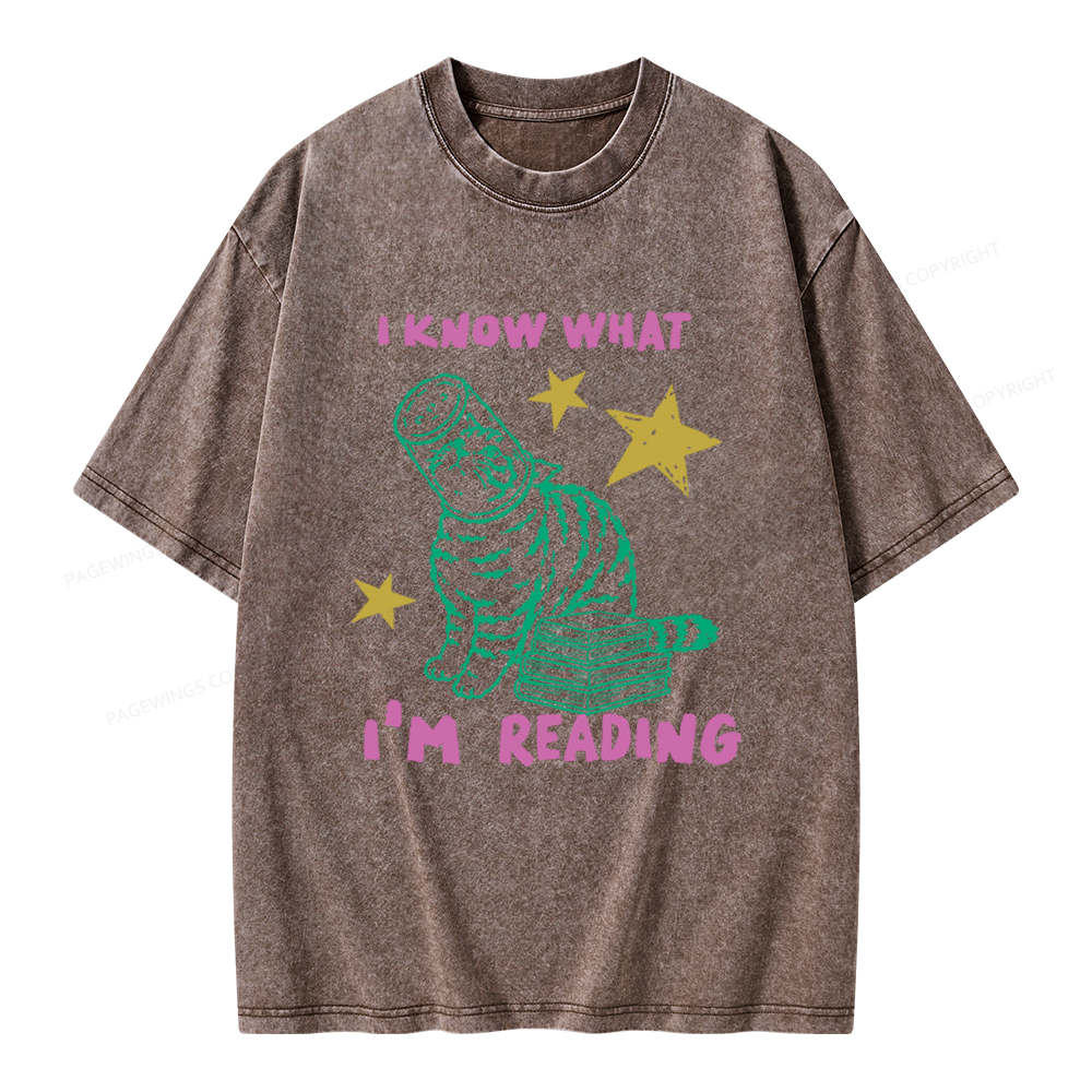 Pagewings I Know What I’m Reading Unisex Washed T-shirt