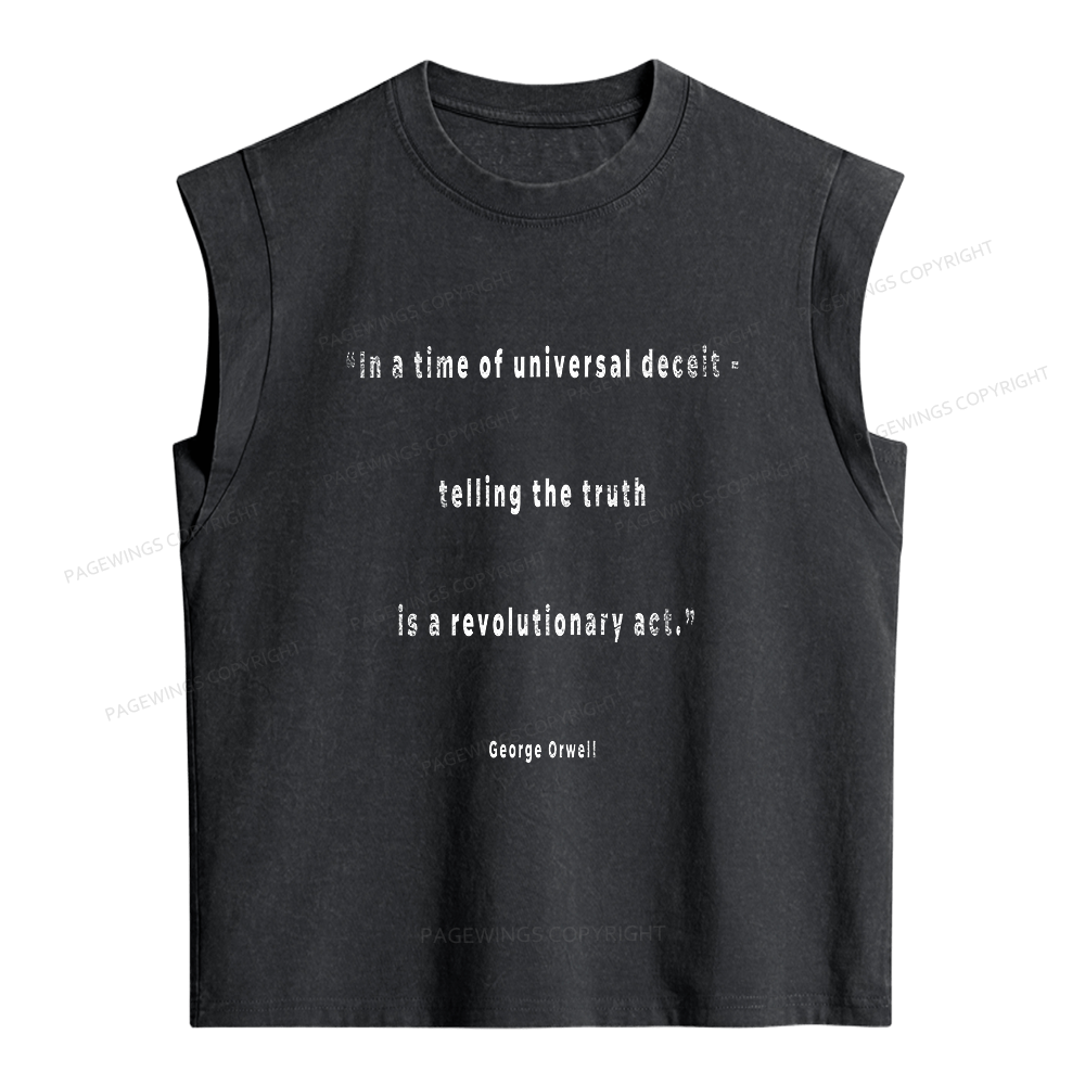 Pagewings Telling The Truth Is A Revolutionary Women's Washed Tank Top