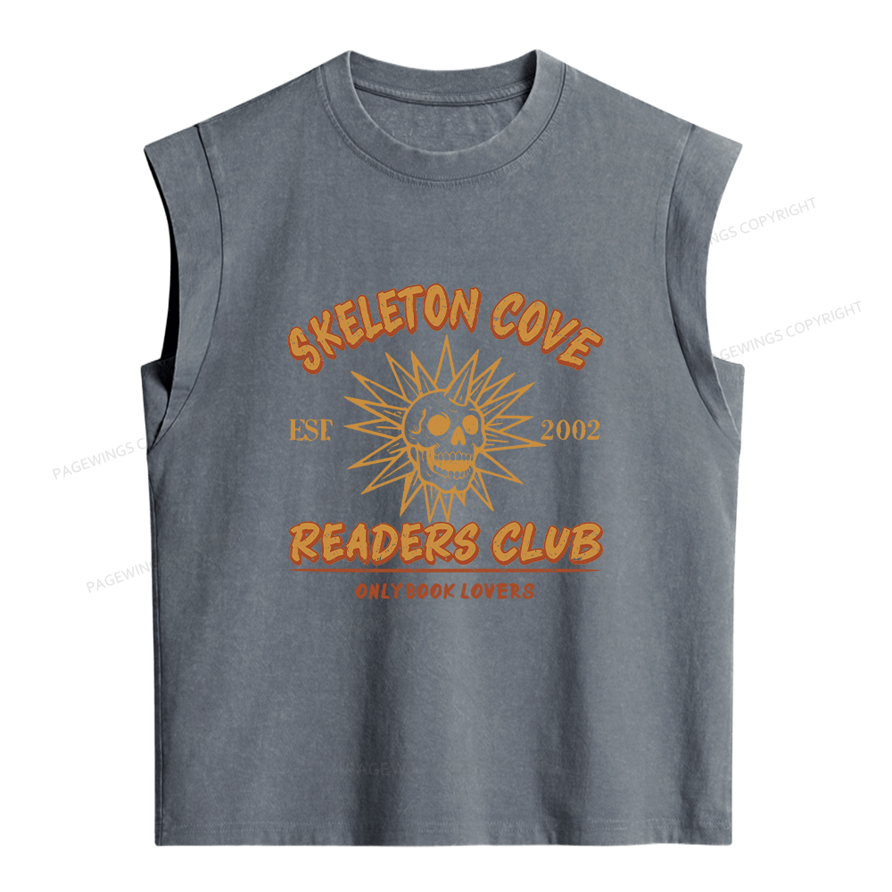 Pagewings Skeleton Cove Readers Club Women's Washed Tank Top
