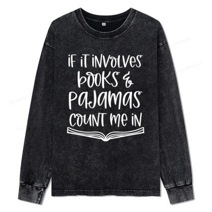Pagewings  Books And Pajamas Unisex Washed Long Sleeve T-shirt