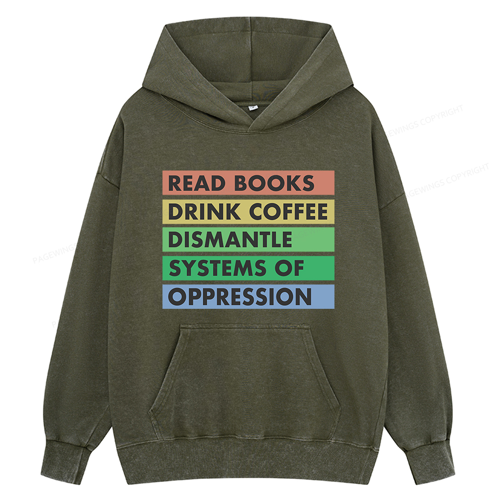 Pagewings Read Books Unisex Washed Hoodie