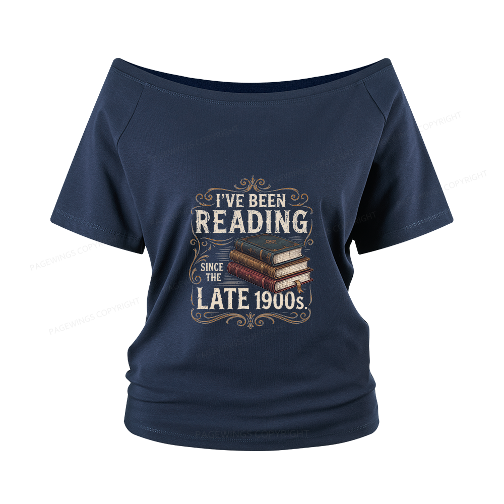 Pagewings Vintage Reading Since Late 1900s Women Off Shoulder T-shirts