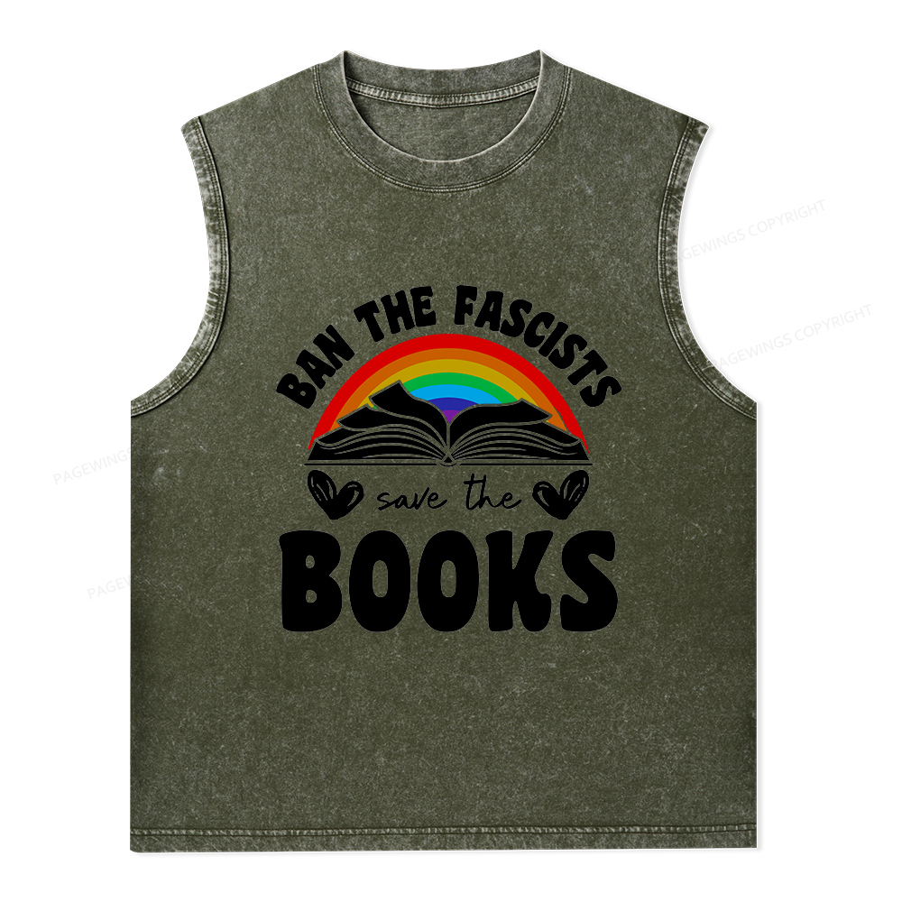 Pagewings Banned books T-Shirt Unisex Washed Tank Top