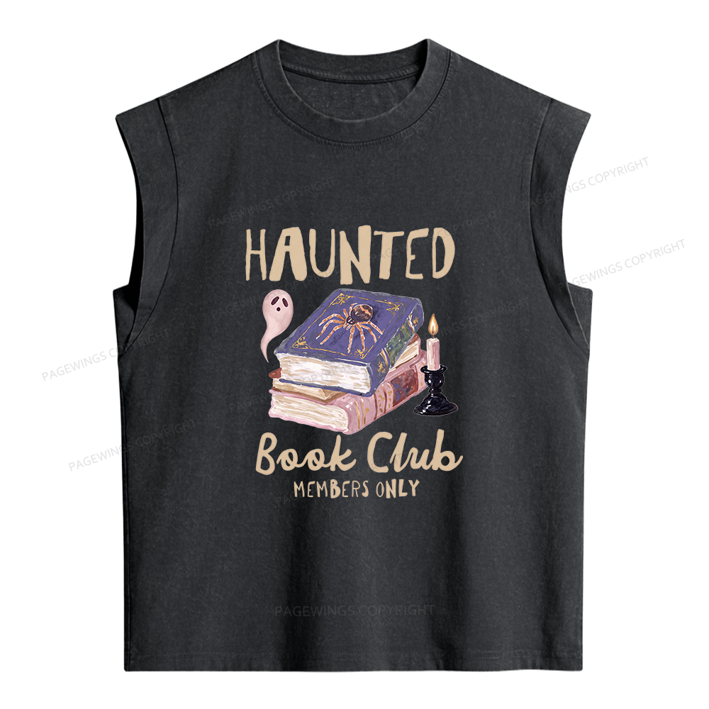 Pagewings Haunted Book Women's Washed Tank Top