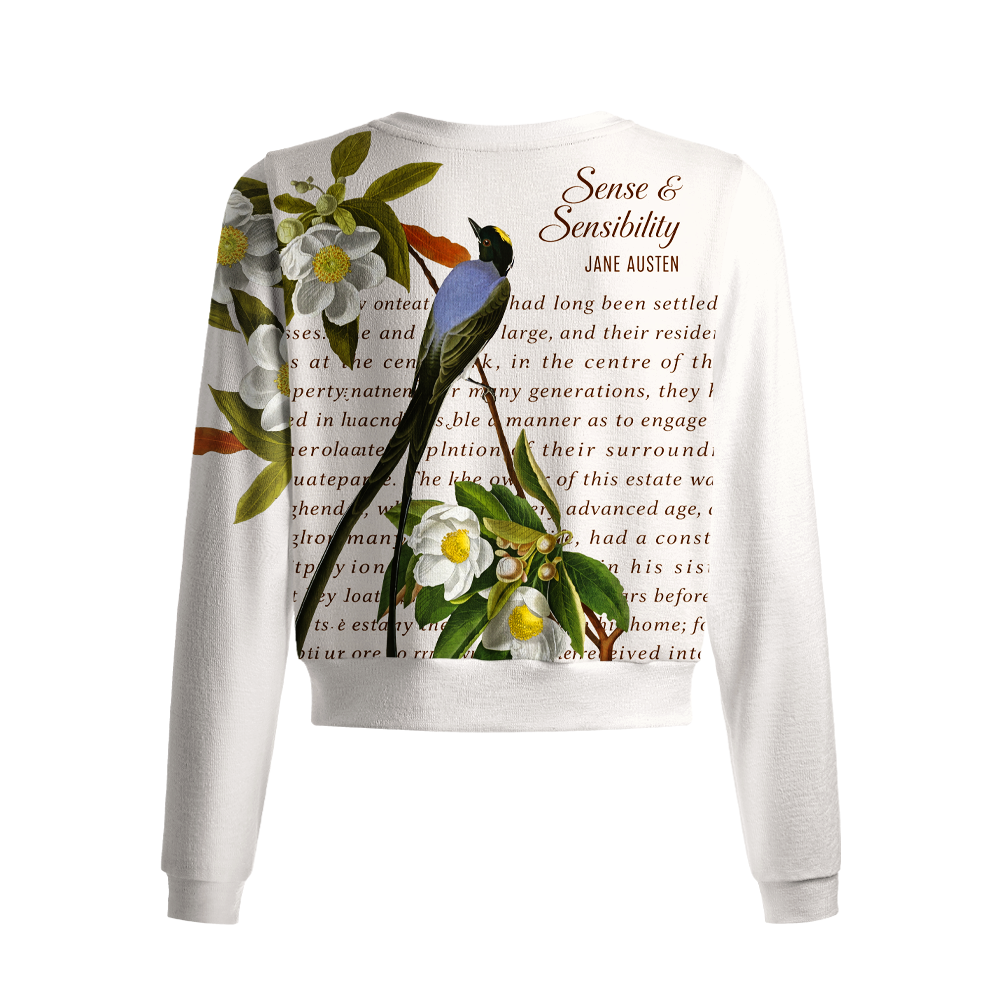 Pagewings Sense and Sensibility Book Lover Crew Neck Cardigan Sweaters