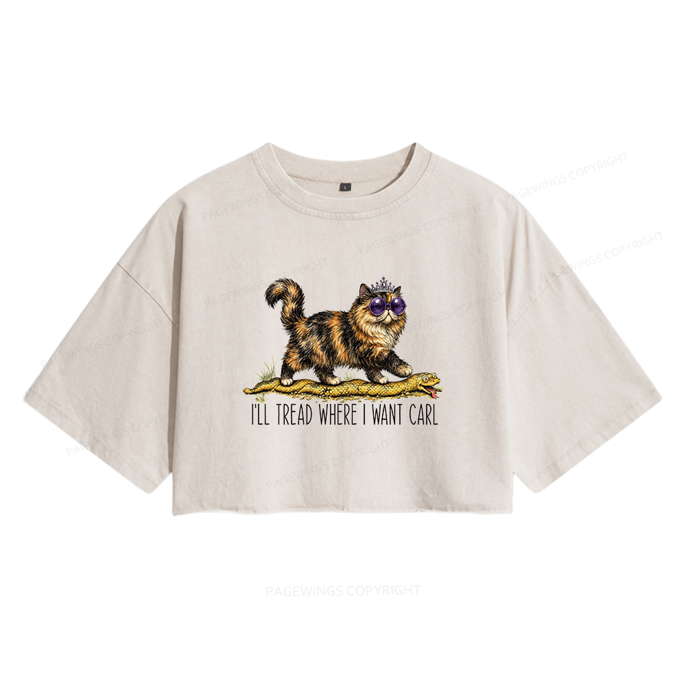 Pagewings Sci-Fi Reading Women's Washed Cropped T-shirt