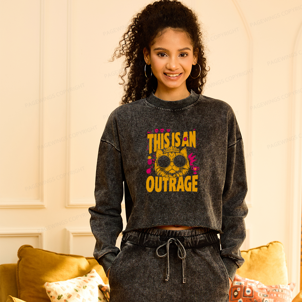 Pagewings Sci-Fi Bookish Unisex Washed T-shirt Washed Crop Sweatshirt