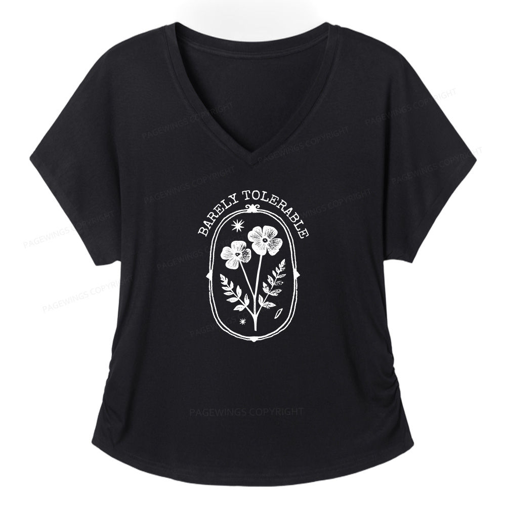 Pagewings Barely Tolerable Soft Women's Modal V-neck T-shirt