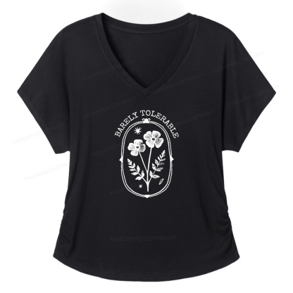 Pagewings Barely Tolerable Soft Women's Modal V-neck T-shirt