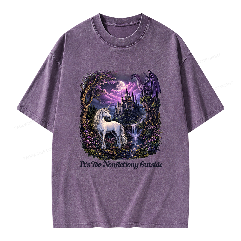 Pagewings 90s Fantasy Unisex Washed T-shirt